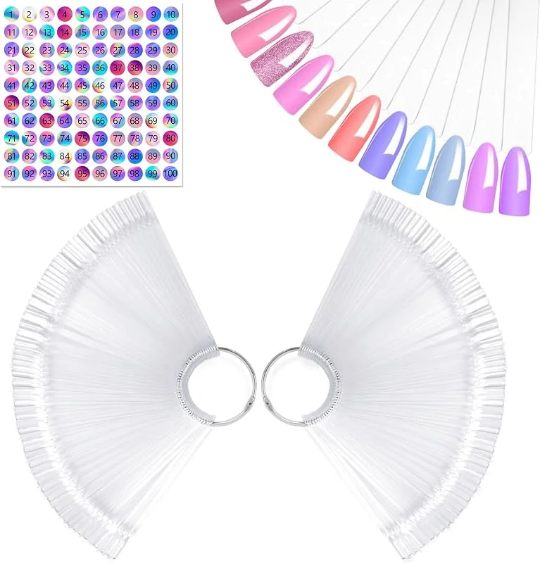 AiQInu 100 Pièces Nuancier Ongles, Présentoir Ongles Nuancier, Palette Maquillage Vernis à Ongles