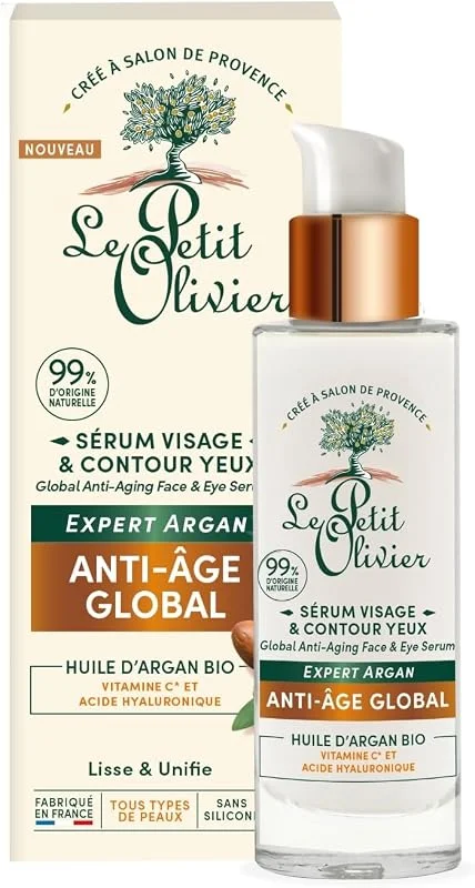 LE PETIT OLIVIER Sérum Visage & Contour des Yeux Expert Argan Anti-Âge 30ml — Soin de la peau