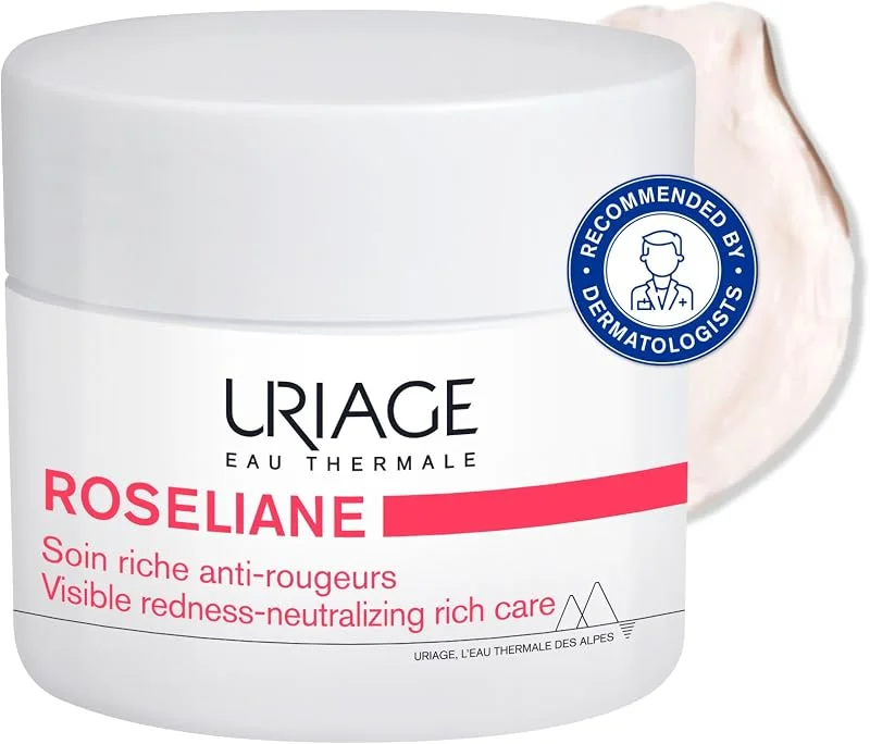 Uriage Roseliane Crème Riche Anti-Rougeurs - Beurre de Karité, Extraits de Ginseng — Soin de la peau