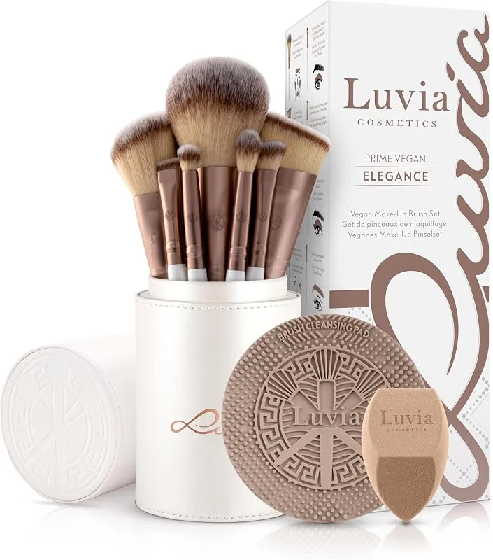Set de pinceaux de maquillage Luvia, Prime Vegan Pro, 12 pinceaux de maquillage avec rangement pour