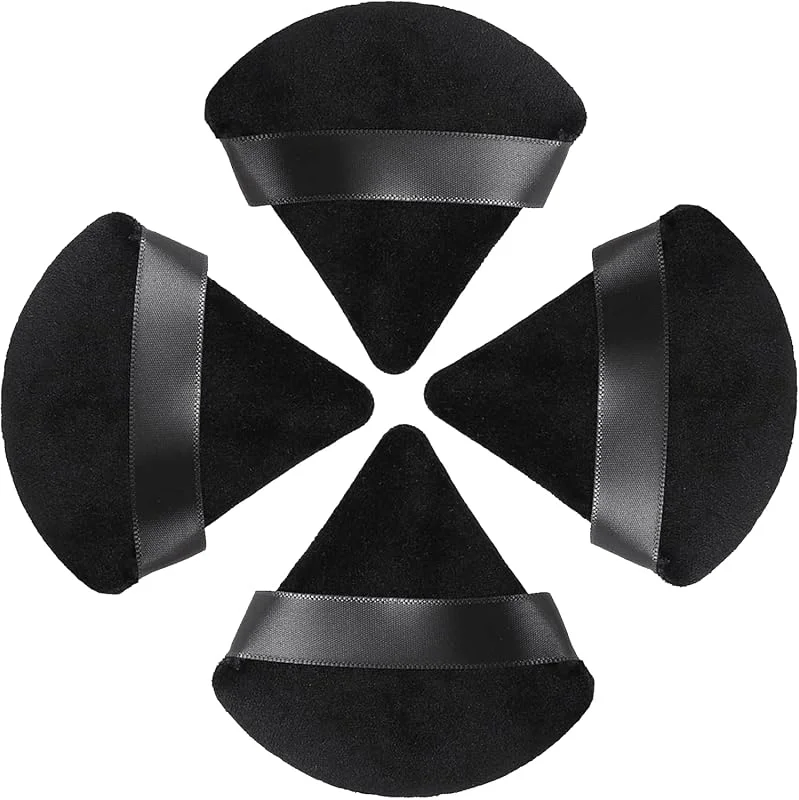 HEYMKGO Houpette Maquillage, 4 pièces Houppette Maquillage Poudre Libre Triangle Powder Puff