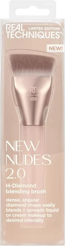 Real Techniques New Nudes Pinceau Estompeur H-Diamond, pour Fond de Teint, Contour & — Maquillage