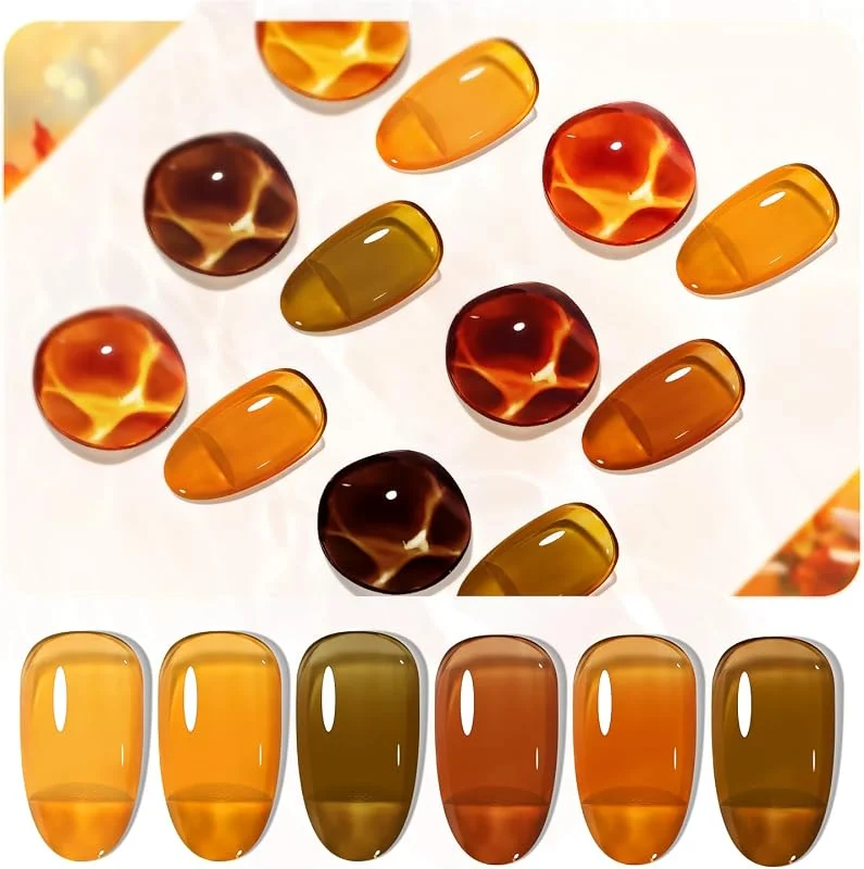 JODSONE Lot de 6 vernis à ongles gel collection automne effet gelée Soak Off Need U V — Maquillage