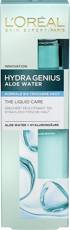 L'Oréal Paris Fluide Hydratant, Eau d'Aloès Hydra Genius, Hydratation et (70 ml) — Soin de la peau