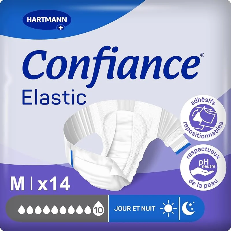 Confiance Elastic 10 Gouttes Changes Complets Unisexes, Taille M — Complements alimentaires