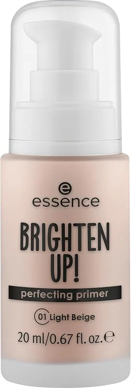 essence BRIGHTEN UP! perfecting primer, humidifiant, hydratant, couvrant, activateur — Maquillage