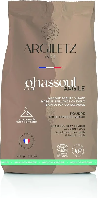 Argiletz Argile Ghassoul Ultra Ventilé 200g – Routine Soin Masque Visage, Cheveux — Soin de la peau