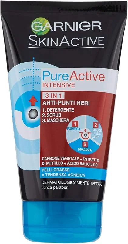Garnier 3 en 1 anti-points noirs. Nettoyant, exfoliant et masque - Le flacon de — Soin de la peau