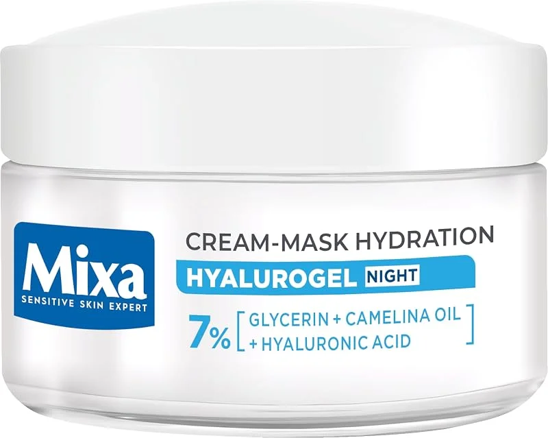 Mixa Hyalurogel Crème Hydratante Masque Visage Restauration Nuit avec Acide — Soin de la peau