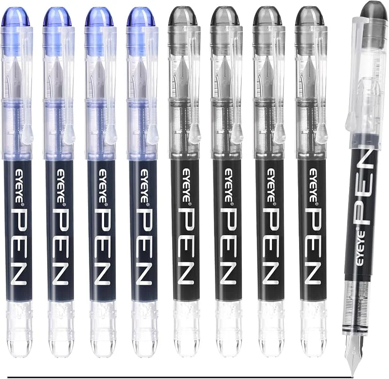 EYEYE Stylo plume FP20 F-Nib 9x noir bleu mix transparent — Maquillage