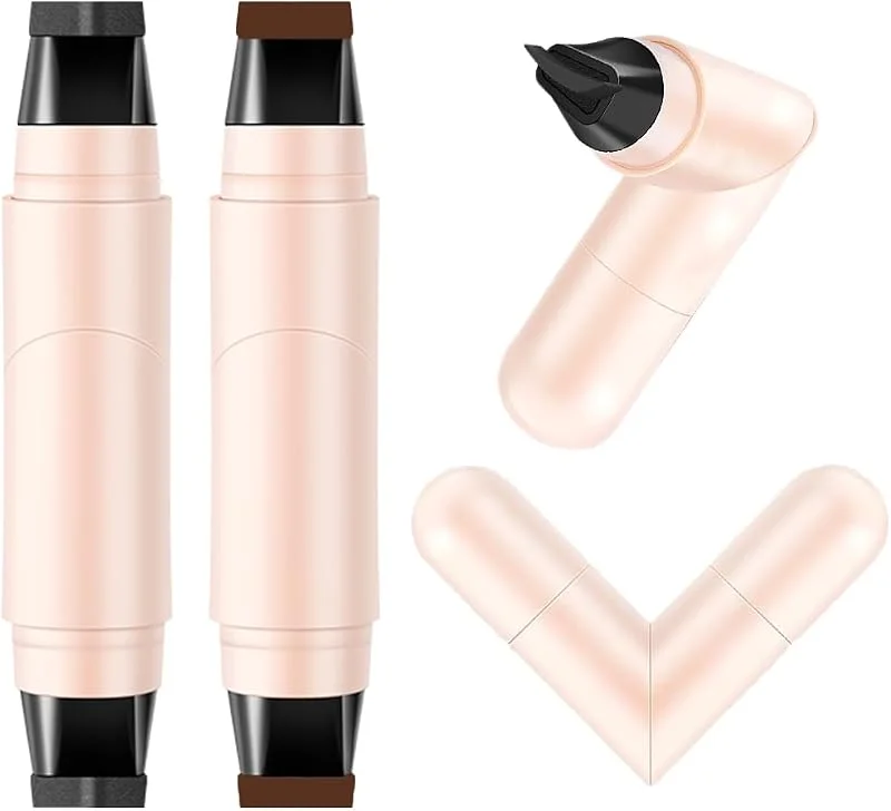 2PCS Crayon Eyeliner Gel, Winged Liquid Eyeliner Stamp, Double Embout, Noir — Maquillage