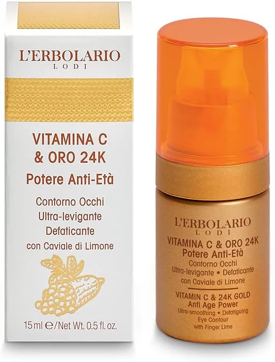 L'Erbolario Crème contour des yeux anti-âge à la vitamine C et or 24 carats — Soin de la peau