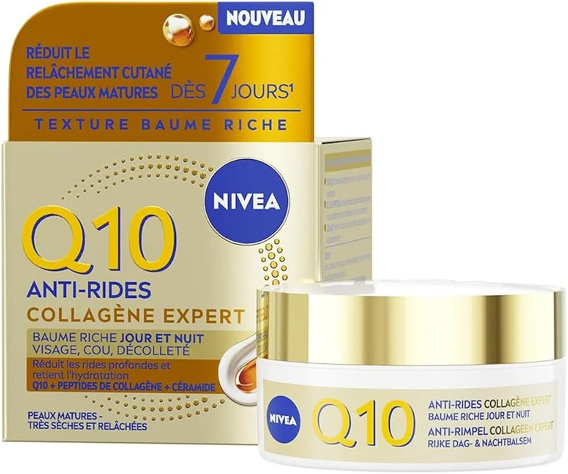 NIVEA Baume Riche Jour & Nuit Q10 Anti-Rides Collagène Expert - Visage, Cou — Soin de la peau