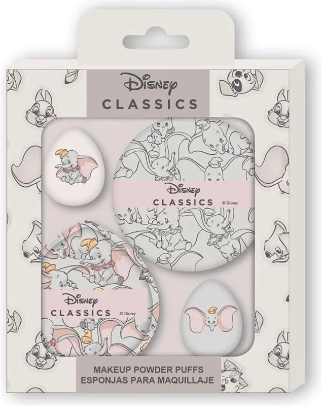 Disney Classics Éponge de maquillage avec pompons pour poudre, Set de Blenders et éponges pour fond