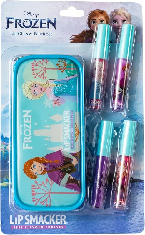 Lip Smacker Frozen Lip Gloss & Pouch Set, Coffret Inspiré de Frozen Comprenant 4 — Maquillage