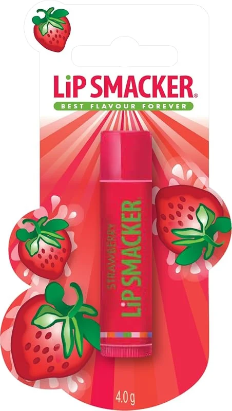 Lip Smacker Fraises Blister Unique, Baume à Lèvres pour Enfants Sans Danger et Sans — Maquillage