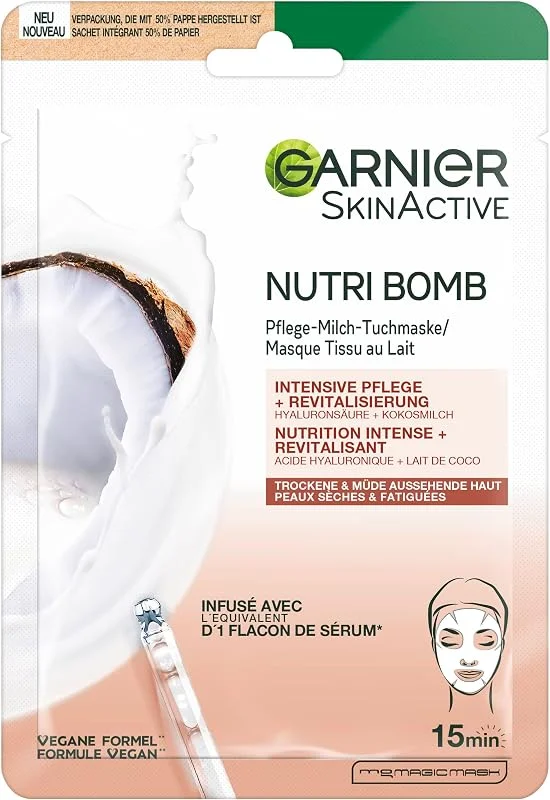 GARNIER Skin Active - Masque Visage Tissu Nutri Bomb - Nutrition Intense & — Soin de la peau