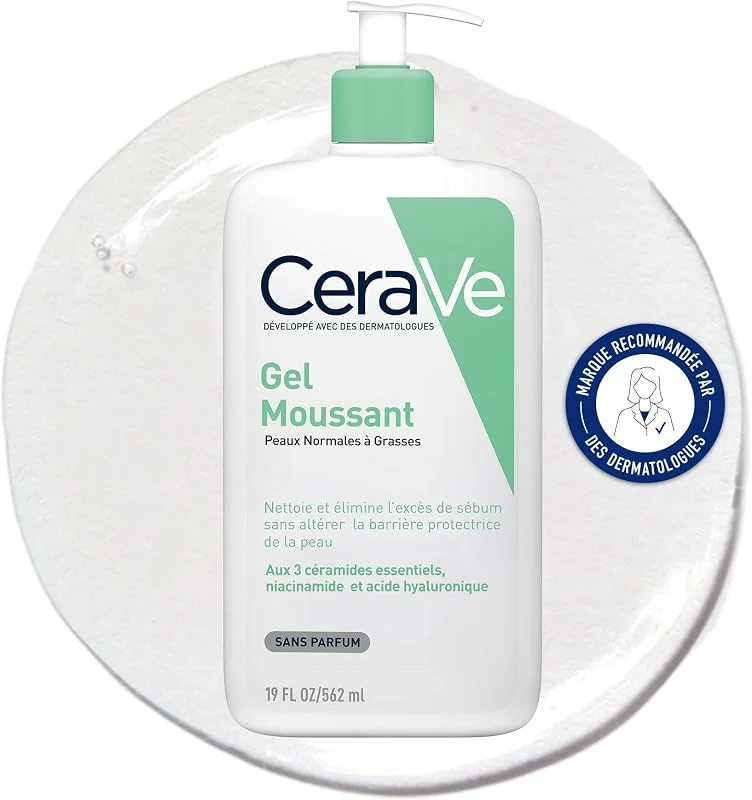 CeraVe Gel Moussant Nettoyant Visage Peaux Normales à Mixtes Sans Parfum 562ml — Soin de la peau