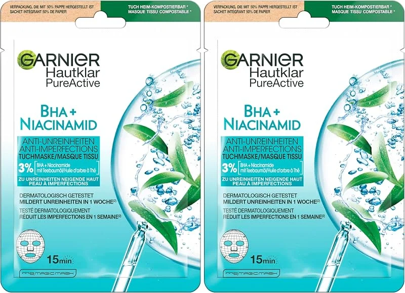 GARNIER Skin Active - Masque Tissu Anti-Imperfections - Réduit Pores, Sébum & — Soin de la peau
