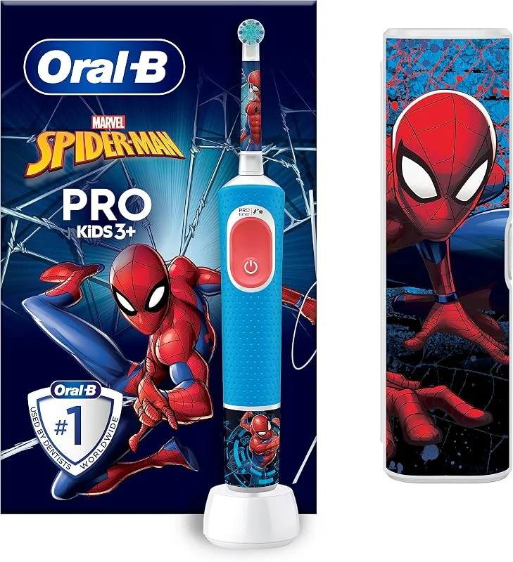 Oral-B Brosse à Dents Electrique Pro Kids, Spider-Man, Bleu et Rouge — Complements alimentaires