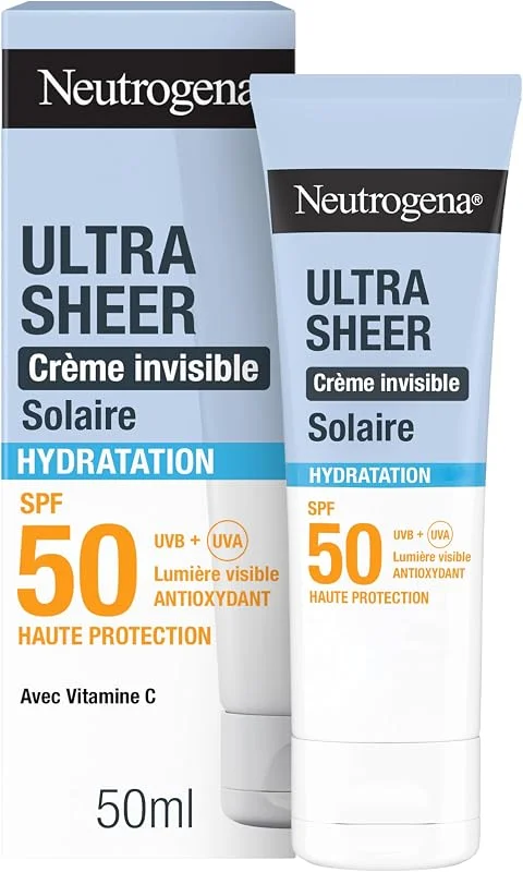 Neutrogena – Crème Solaire Visage Invisible Ultra Sheer Hydratation SPF 50 UVB + — Soin de la peau