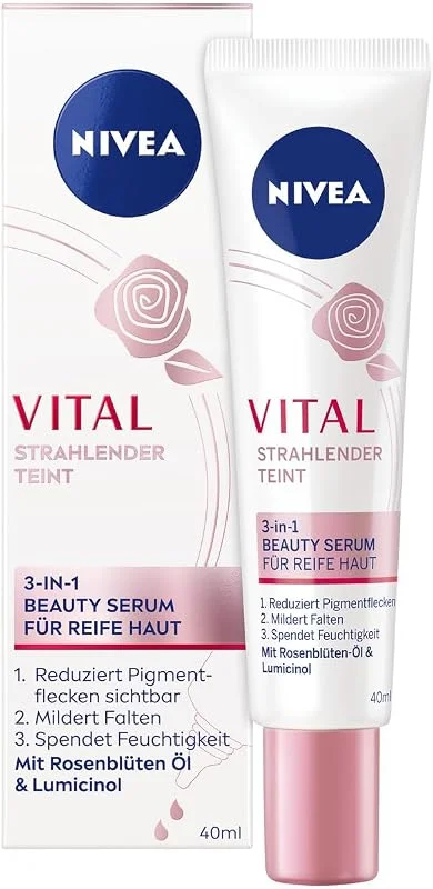 NIVEA VITAL Teint radieux 3 en 1 Sérum de beauté pour peaux matures, sérum (40 ml) — Soin de la peau