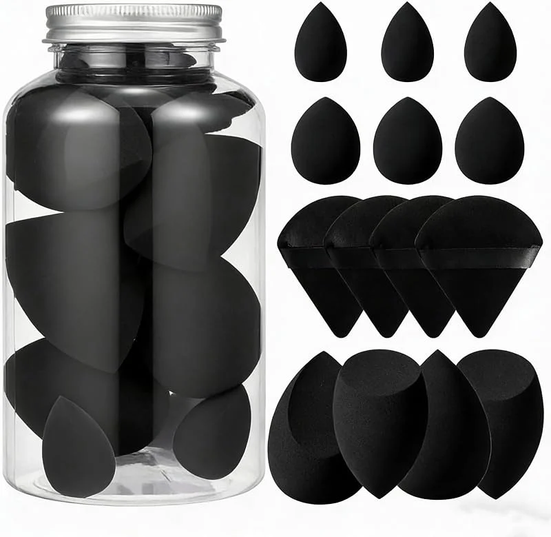 Lot de 14 éponges de maquillage pour poudre et crème, éponges de maquillage pour fond de teint
