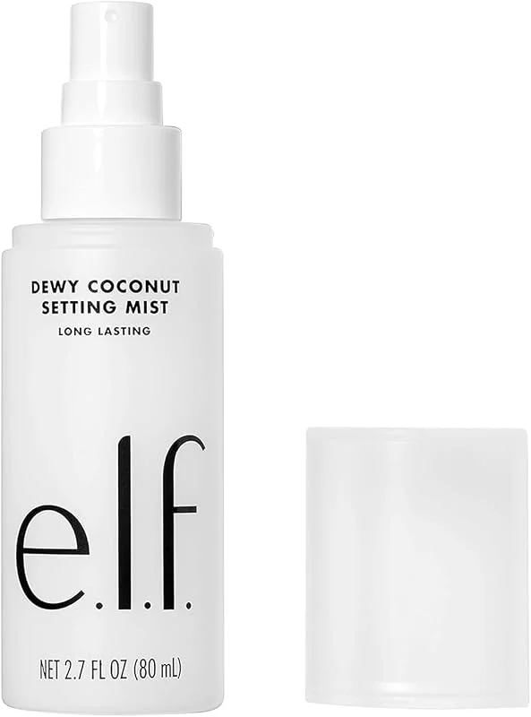 e.l.f. Dewy Brume fixante à la noix de coco, spray de maquillage, hydrate et revitalise la peau, 80