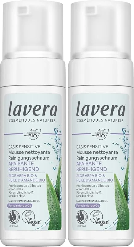 lavera basis sensitiv Mousse nettoyante - Aloe vera bio & Huile d'amande bio — Soin de la peau