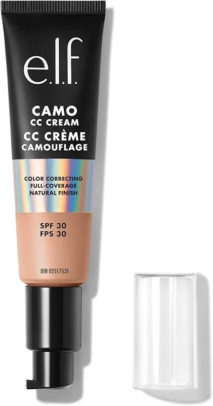 e.l.f. Camo CC Cream, Fond de teint correcteur de couleur avec SPF 30, taille moyenne — Maquillage