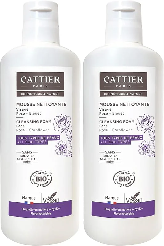 Cattier - Mousse Nettoyante Visage - Nuage Céleste - pour Tous Types de Peaux — Soin de la peau