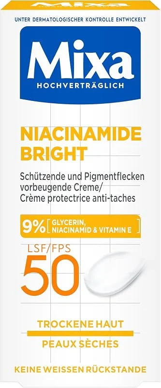 Mixa Niacinamide Bright Crème protectrice et préventive contre les taches (50 ml) — Soin de la peau