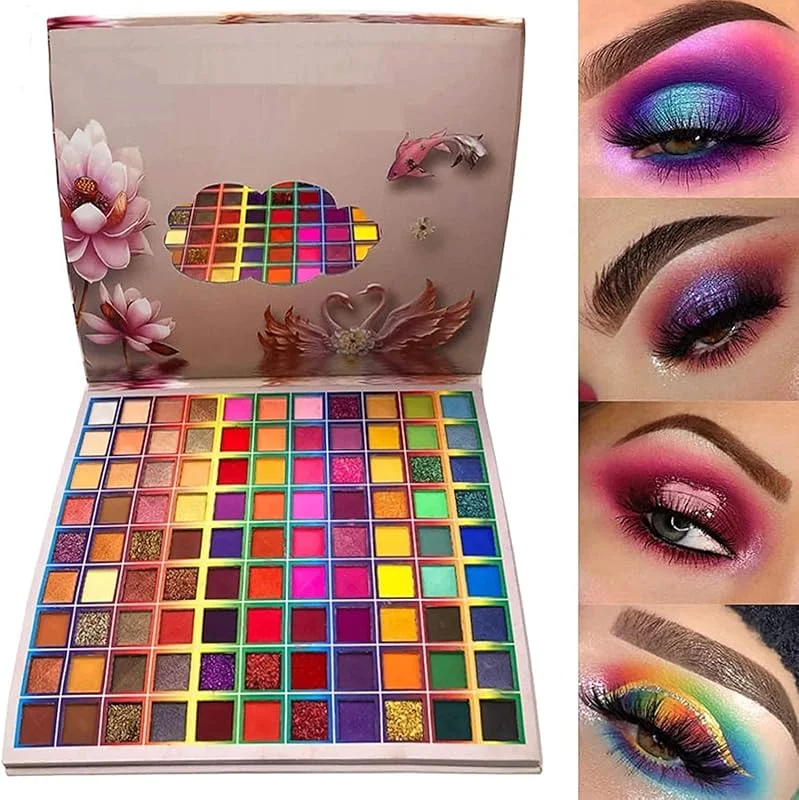 Palette de fard à paupières 99 couleurs, palette de maquillage de fusion de couleurs arc-en-ciel