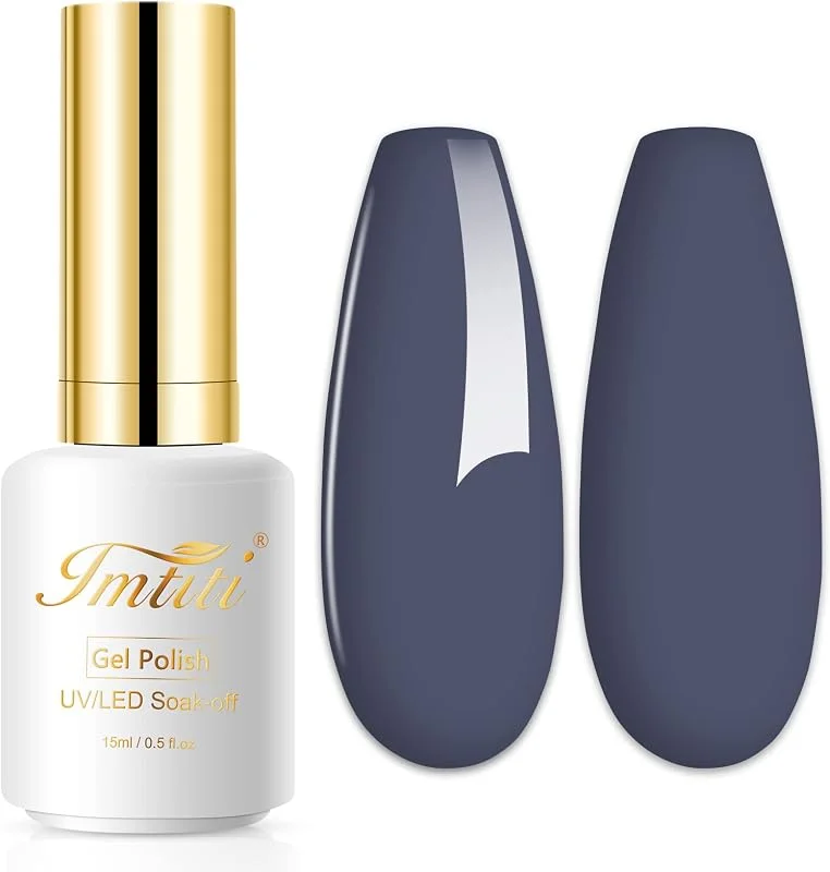 Gris Vernis Gels Semi-Permanents, 15ml Vernis à Ongles Gel Gris Lavande LED UV Vernis à — Maquillage