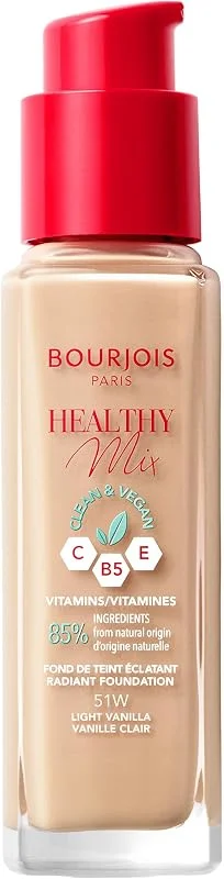 Bourjois Healthy Mix Clean and Vegan Foundation 30ml - 51W Light Vanilla — Maquillage