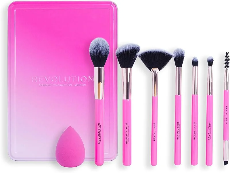 Ensemble Cadeau "The Brush Edit" de Revolution, 7 Pinceaux pour les Yeux, l'Enlumineur — Maquillage