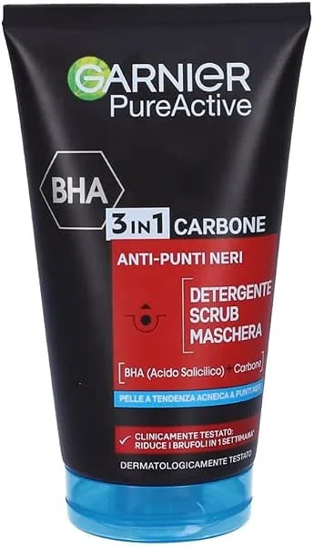 Garnier SkinActive Nettoyant 3 en 1 Charbon Anti-Points Noirs 150ml — Soin de la peau