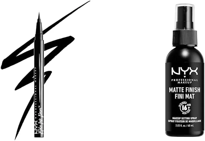 NYX Professional Makeup Eyeliner Feutre Epic Ink Liner, Waterproof, Black & Spray — Maquillage