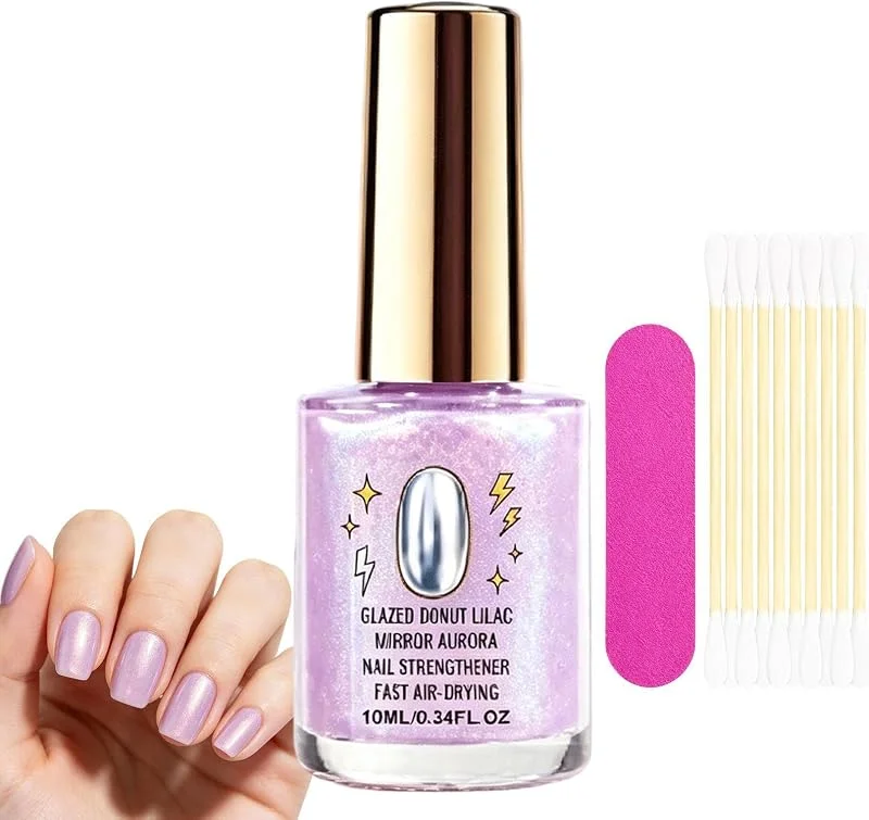 Gel vernis à ongles Miroir Fortifiant Naturel Séchage Liquide de Brillance — Maquillage
