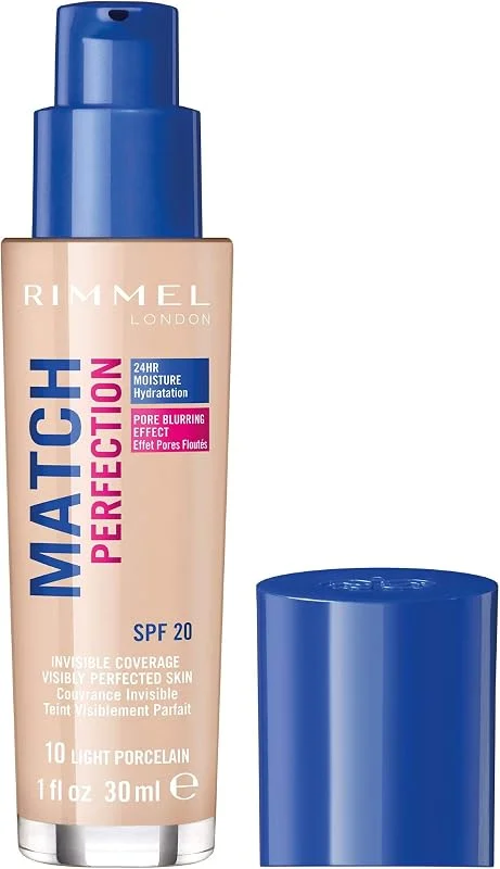 Rimmel - Fond de Teint Match Perfection - Couvrance Légère - Hydratation 24H - 010 — Maquillage