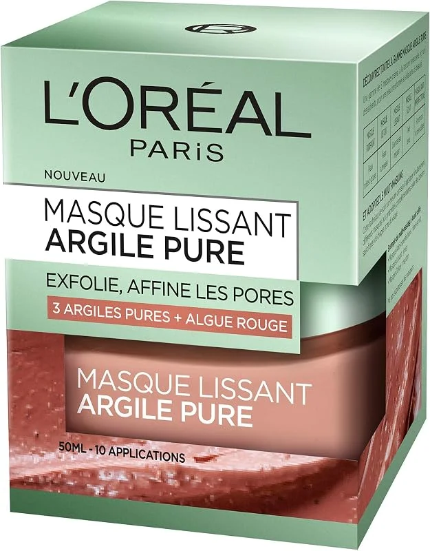 L'Oréal Paris - Masque Argile Visage Exfoliant - Peau Purifiée & Pores Lissés — Soin de la peau