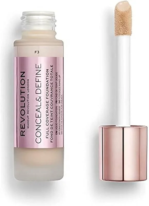 Makeup Revolution, Conceal & define, Fond de Teint, F3, 23ml — Maquillage