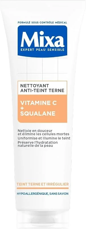 Mixa - Nettoyant Confort Anti-Teint Terne à la Vitamine C et au Squalane - Peaux — Soin de la peau