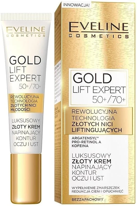 Eveline Cosmetics Gold Lift Expert Creme Yeux, Lèvres 50 +, 70 + 15 ml — Soin de la peau