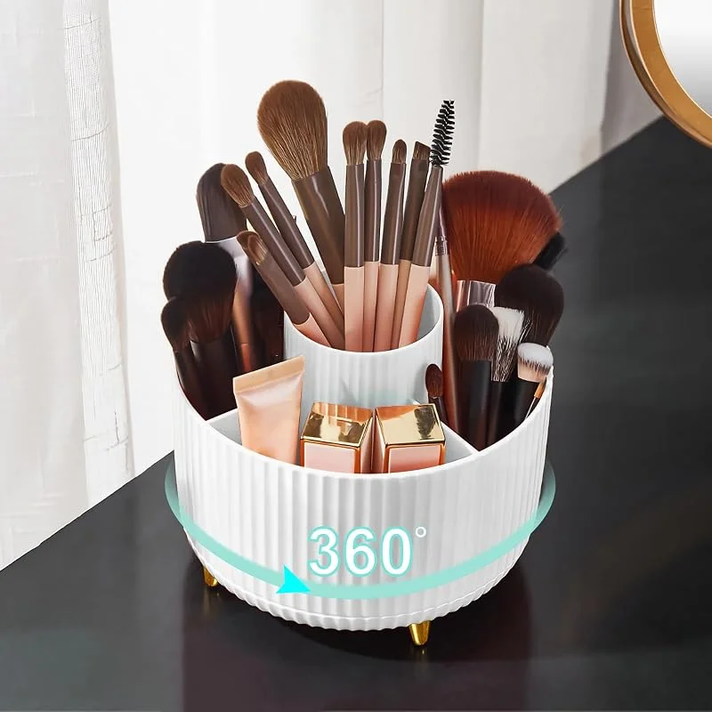 Diesisa Organiseur de pinceaux de Maquillage, Rotatif à 360°, 5 emplacements pour pinceaux de