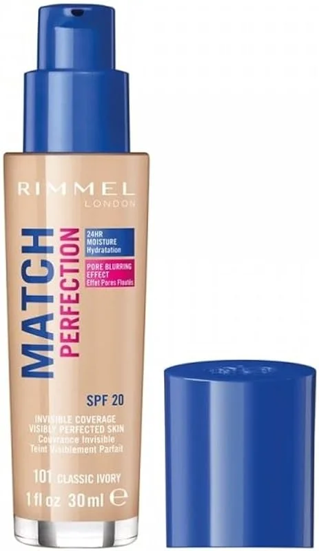Rimmel - Fond de Teint Match Perfection - Couvrance Légère - Hydratation 24H - 101 — Maquillage