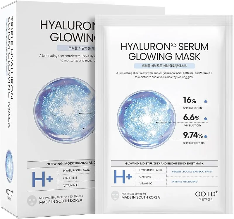 #OOTD Masque Feuille Éclatant avec Triple Acide Hyaluronique – Hydratation intense — Soin de la peau