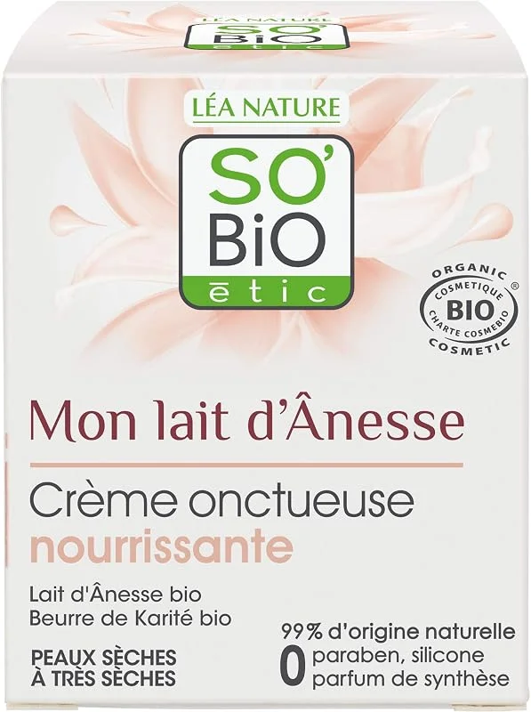 So'Bio Étic Mon Lait D'Ânesse Crème Onctueuse Nourrissante, 50ml — Soin de la peau