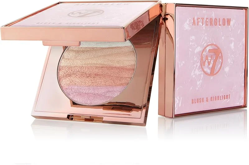 W7 Afterglow Palette Blush et Highlighter - Rose et Or — Maquillage