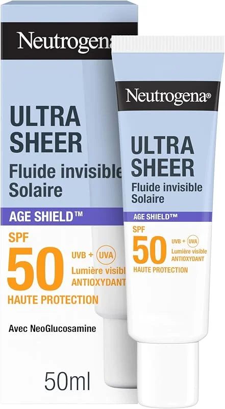 Neutrogena – Fluide Solaire Invisible Ultra Sheer Anti-Âge SPF 50 UVB + UVA (50 — Soin de la peau